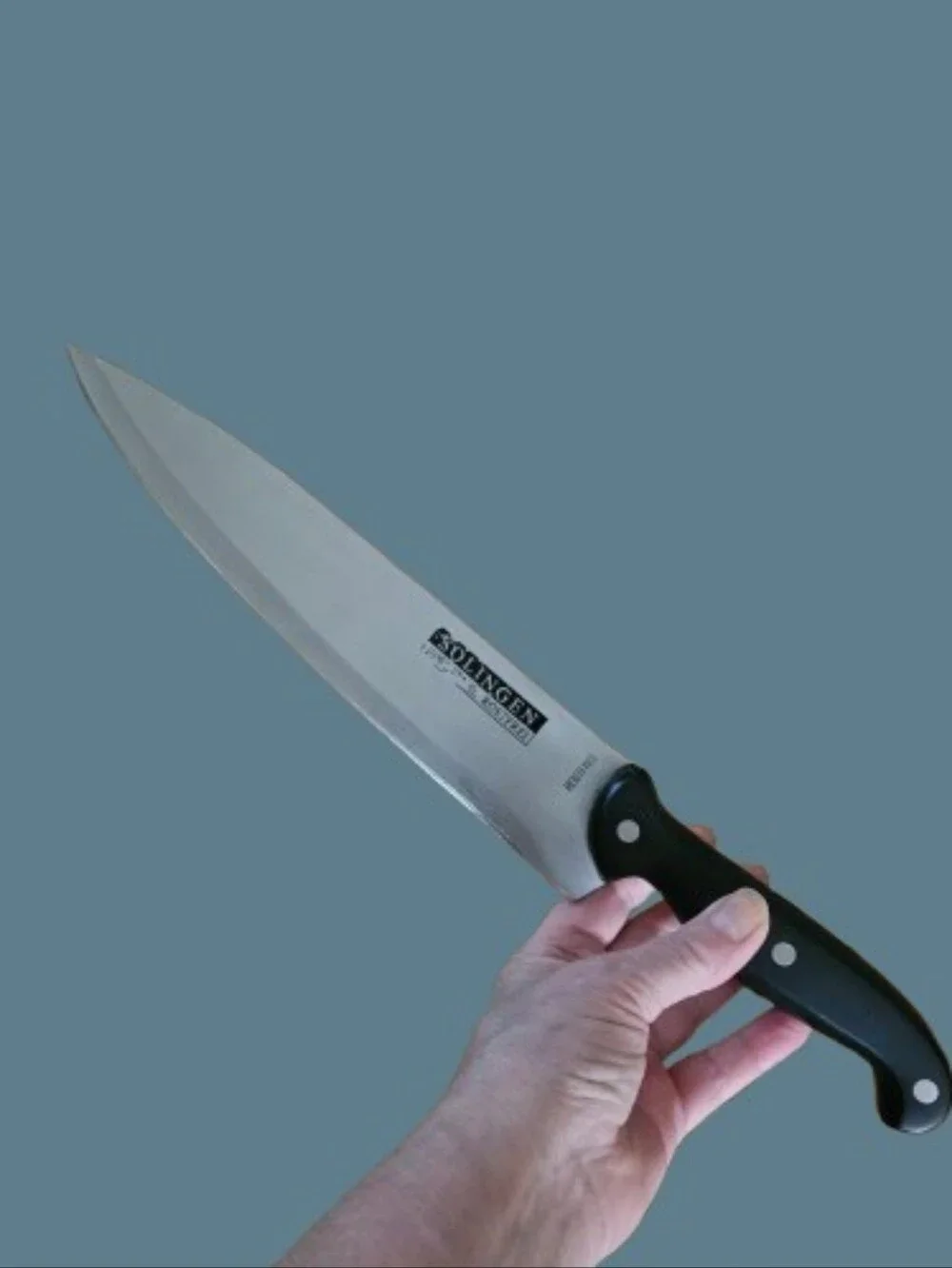 German Solinger Rosrfrei (Rust Free) Stainless Steel Knife Set. 6 w/Honing Rod